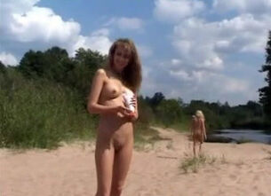 Beach nudist family